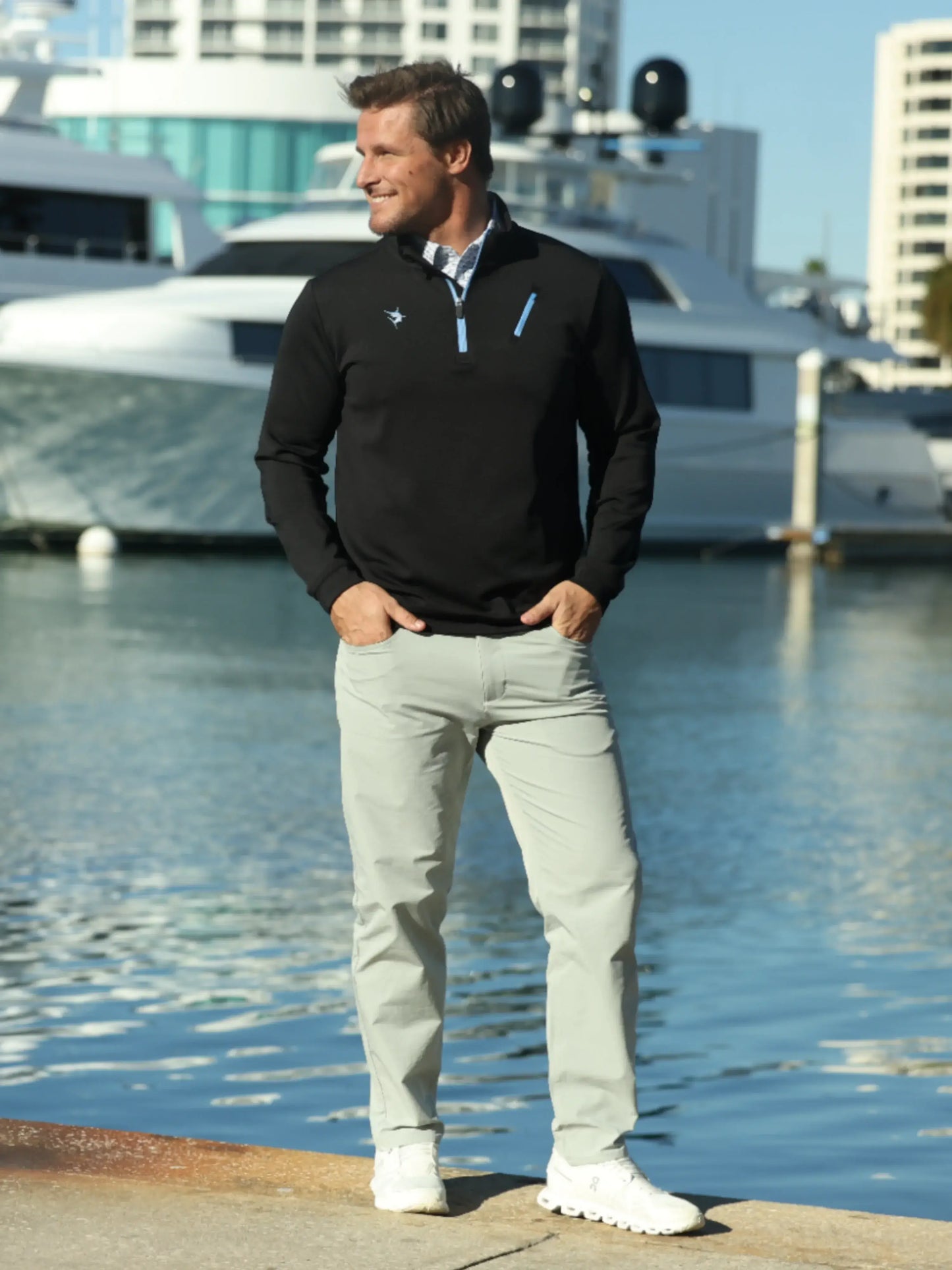 Oceanside Pullover Smooth Stretch - White Water Life - Flyclothing LLC