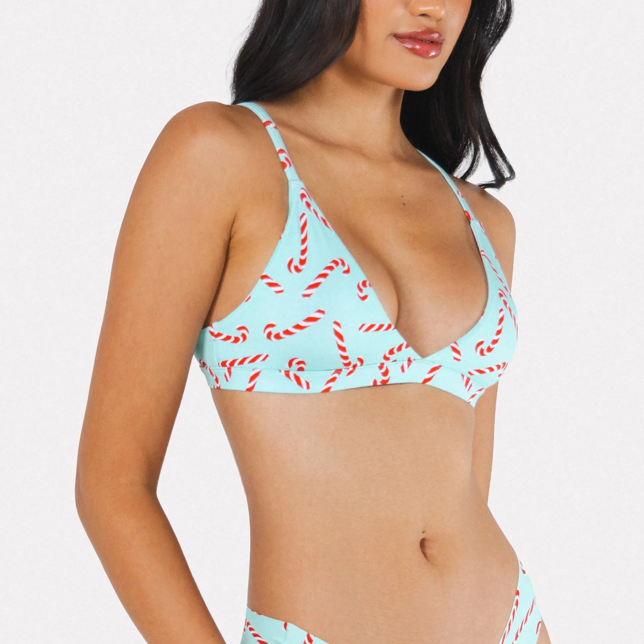 The Peppermint Pimp Canes | Candy Cane Boob Hammock™ Triangle Bralette - Shinesty - Flyclothing LLC
