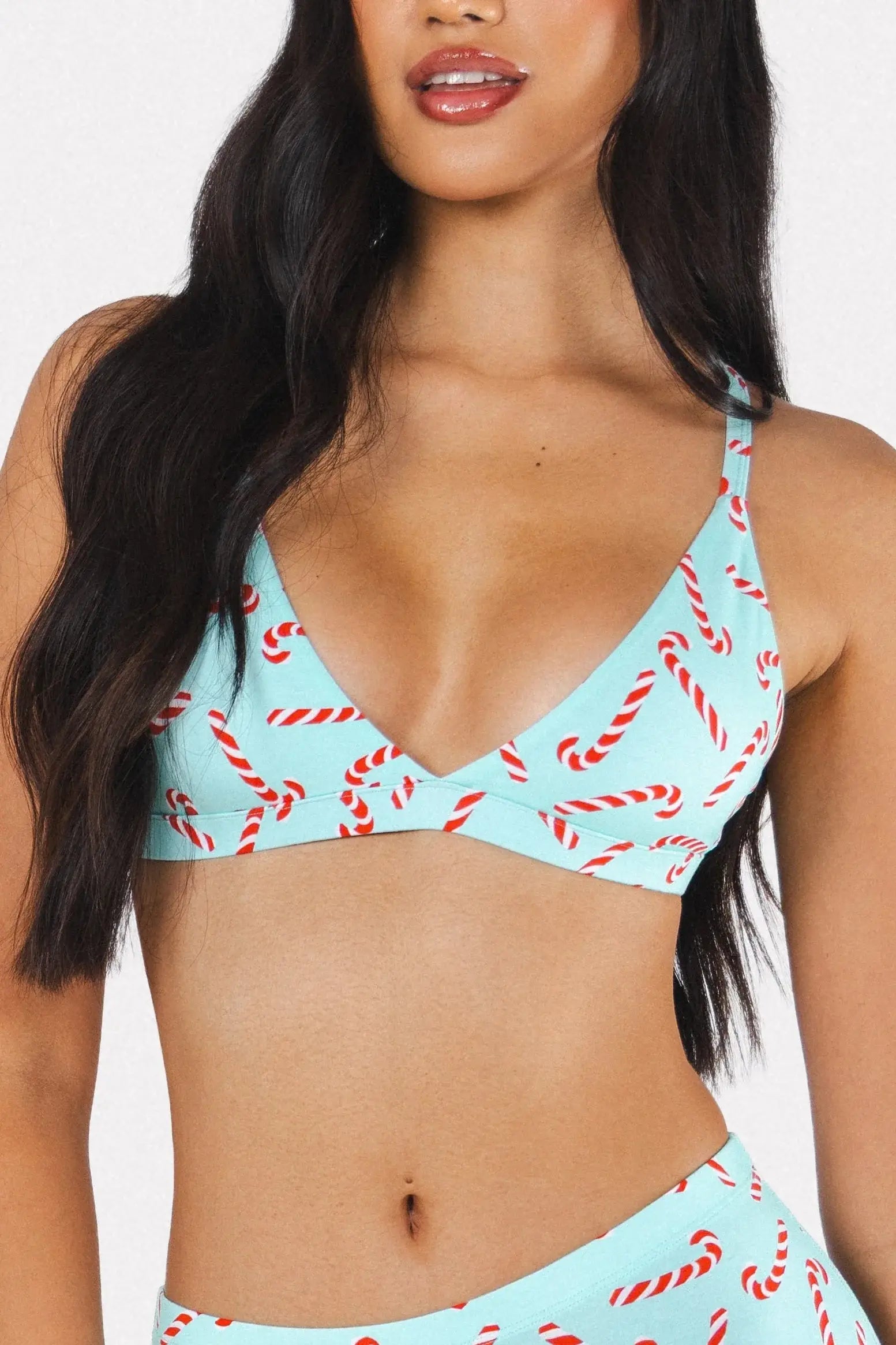 The Peppermint Pimp Canes | Candy Cane Boob Hammock™ Triangle Bralette - Shinesty - Flyclothing LLC