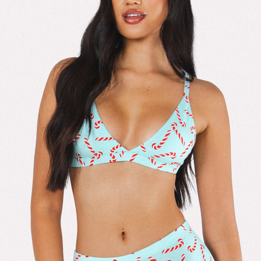 The Peppermint Pimp Canes | Candy Cane Boob Hammock™ Triangle Bralette - Shinesty - Flyclothing LLC