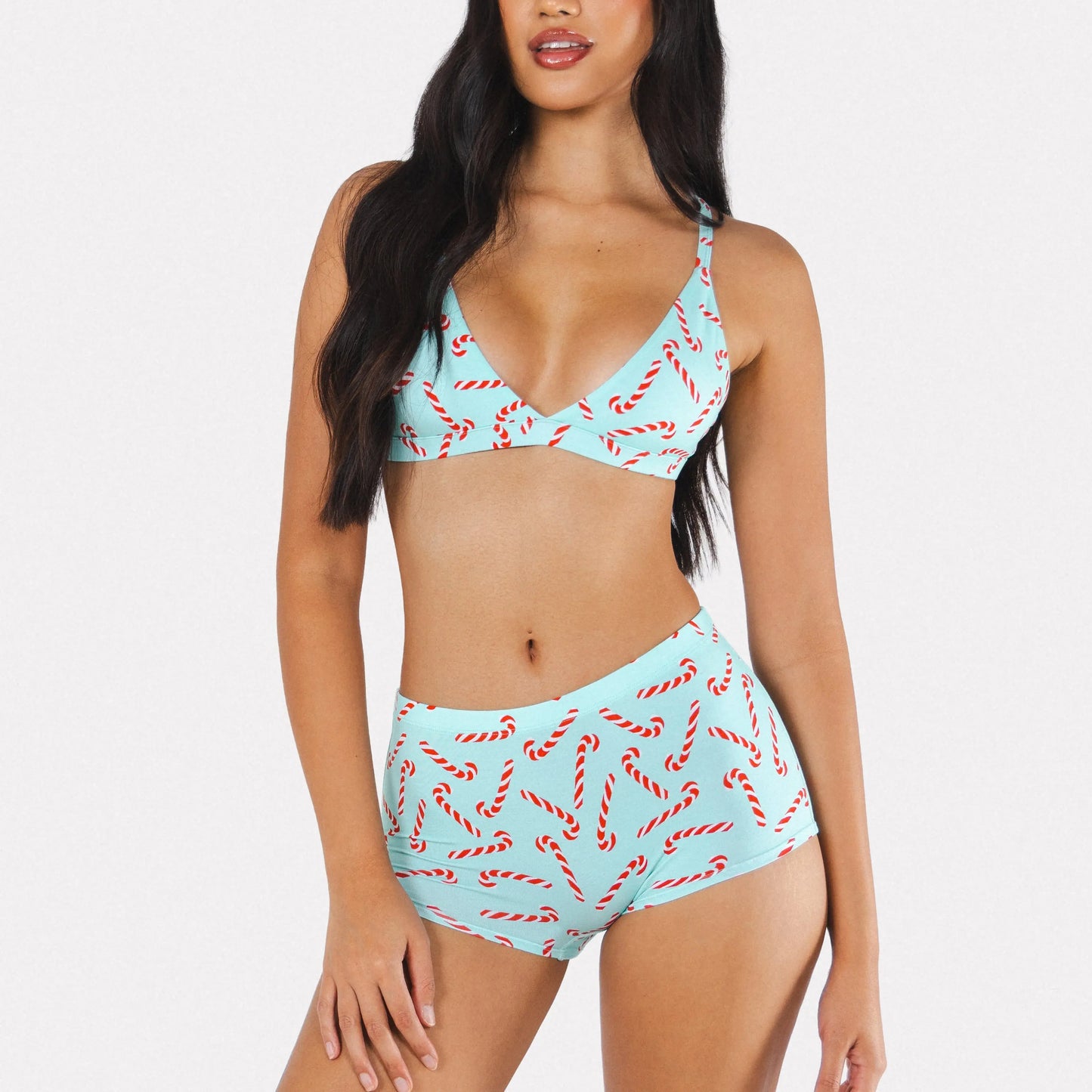 The Peppermint Pimp Canes | Candy Cane Modal Boyshort Underwear - Shinesty - Flyclothing LLC