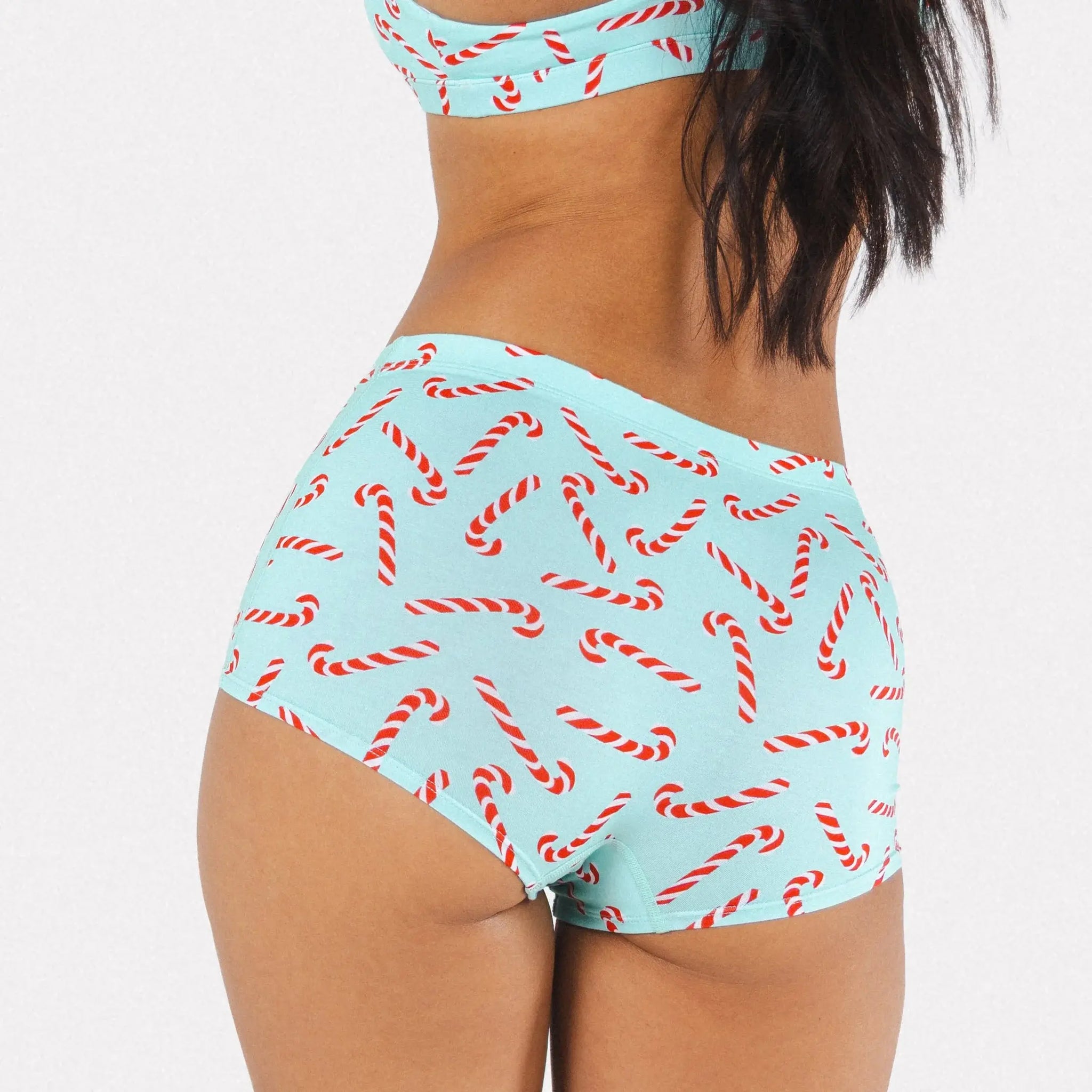 The Peppermint Pimp Canes | Candy Cane Modal Boyshort Underwear - Shinesty - Flyclothing LLC