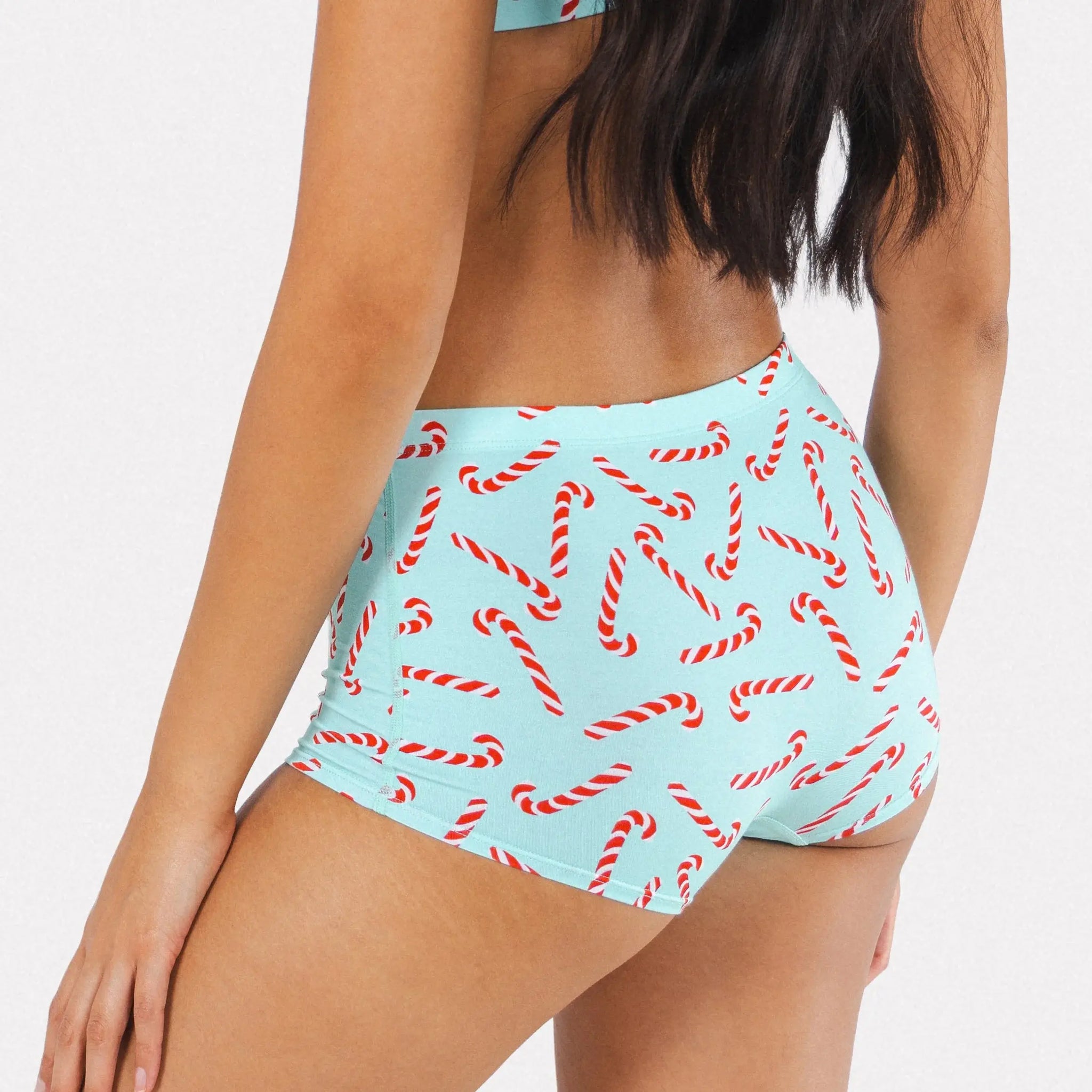 The Peppermint Pimp Canes | Candy Cane Modal Boyshort Underwear - Shinesty - Flyclothing LLC