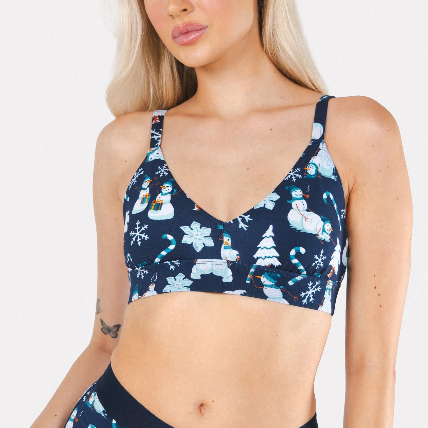 The Big Blizzard | Naughty Snowmen Boob Hammock™ Plunge Bralette - Shinesty - Flyclothing LLC