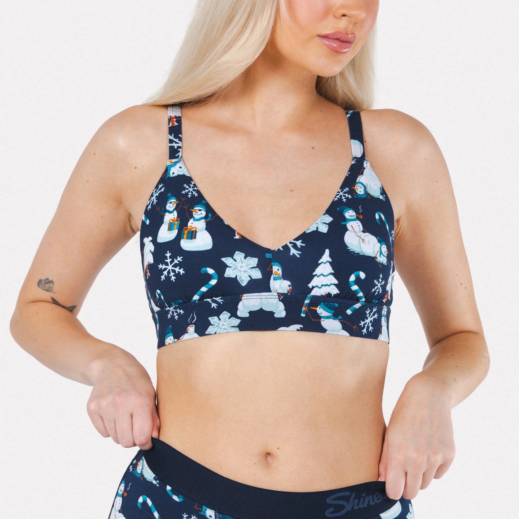 The Big Blizzard | Naughty Snowmen Boob Hammock™ Plunge Bralette - Shinesty - Flyclothing LLC