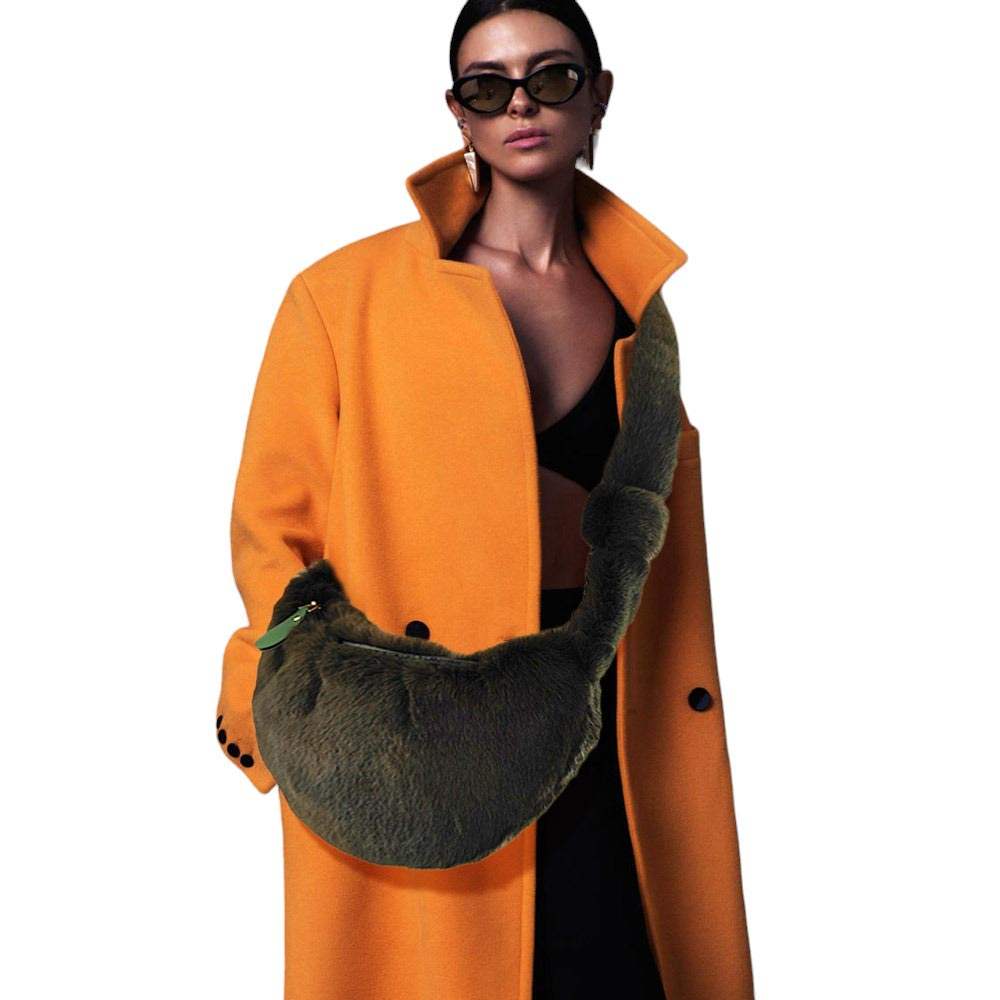 Faux Fur Fuzzy Plush Crossbody Bag - Madeline Love - Flyclothing LLC
