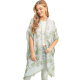Bohemian Patterned Cover Up Kimono Poncho - Madeline Love - Flyclothing LLC
