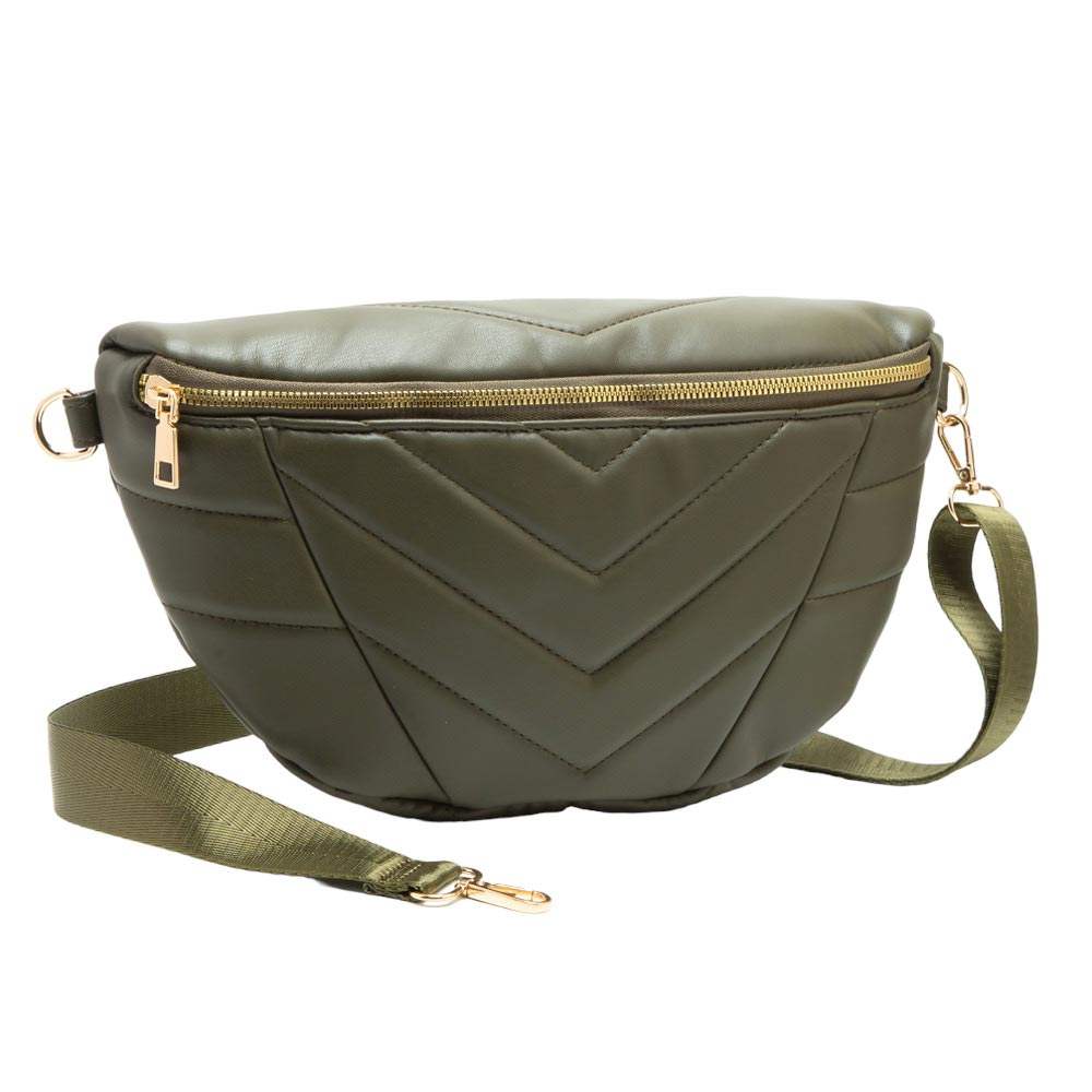 Chevron Patterned Solid Sling Bag - Madeline Love - Flyclothing LLC