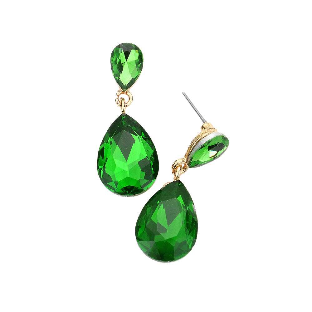 Glass Crystal Teardrop Dangle Earrings - Madeline Love - Flyclothing LLC