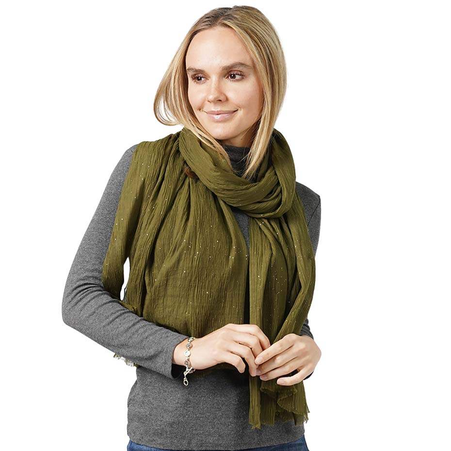 Glittered Crinkle Scarf - Madeline Love - Flyclothing LLC