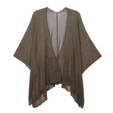 Solid Knitted Mesh Trimmed Ruana - Madeline Love - Flyclothing LLC