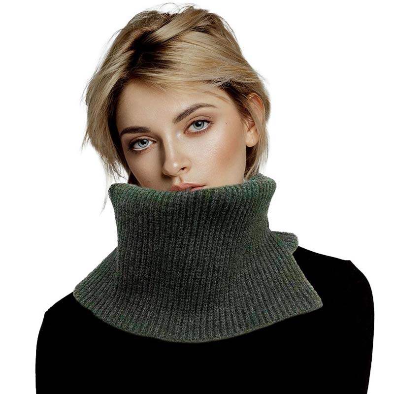 Solid Ribbed Knit Snood Scarf - Madeline Love - Flyclothing LLC