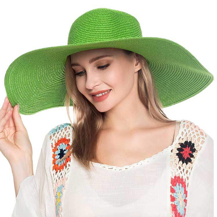 Solid Floppy Straw Sun Hat - Madeline Love - Flyclothing LLC