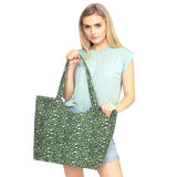 Solid Leopard Print Jute Tote Bag - Madeline Love - Flyclothing LLC