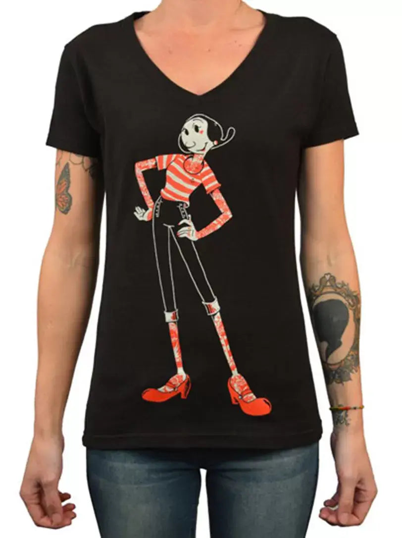 Black Market Art Company Olive Women's V-Neck T-Shirt - Black Market Art Company - Flyclothing LLC