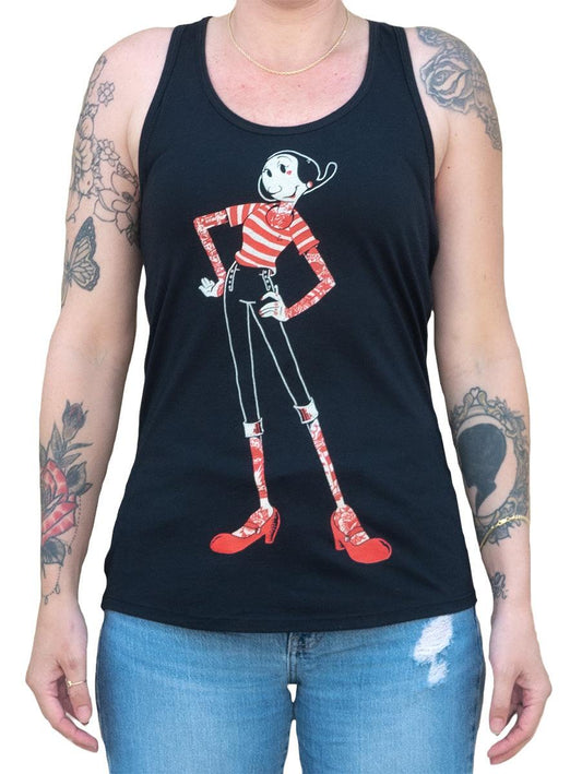 Adi Olive Women's Black Racer Back Tank Top - Lowbrow Art Company