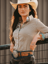 Olive Gingham Women's Western Shirt | Core Collection