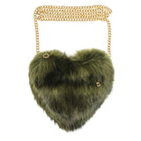 Faux Fur Heart Crossbody Bag - Madeline Love - Flyclothing LLC