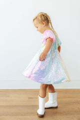 Ombre Puff Sleeve Sequin Dress - Mila & Rose ® - Flyclothing LLC