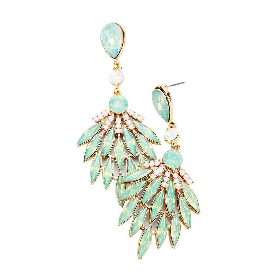 Trendy Marquise Stone Cluster Evening Earrings - Madeline Love - Flyclothing LLC