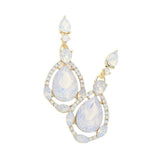 Crystal Rhinestone Teardrop Evening Earrings - Madeline Love - Flyclothing LLC