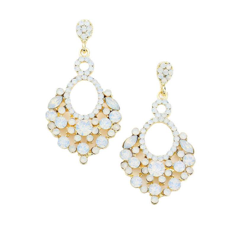 Marquise Crystal Chandelier Statement Evening Earrings - Madeline Love - Flyclothing LLC