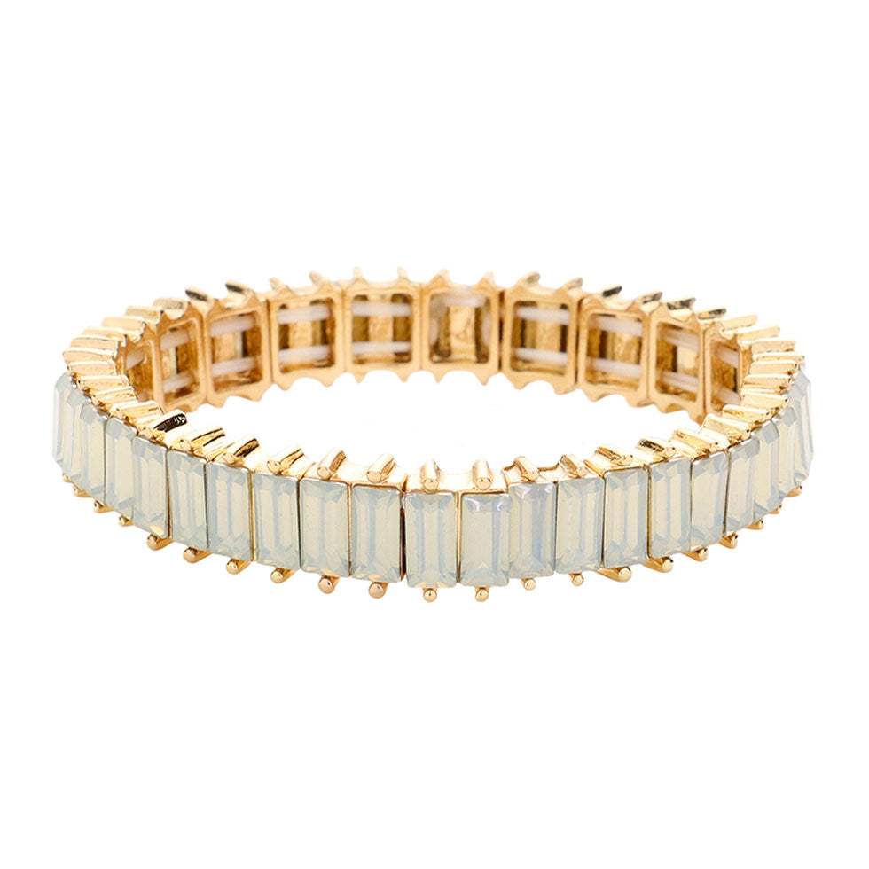 Rectangle Stone Stretch Evening Bracelet - Madeline Love - Flyclothing LLC