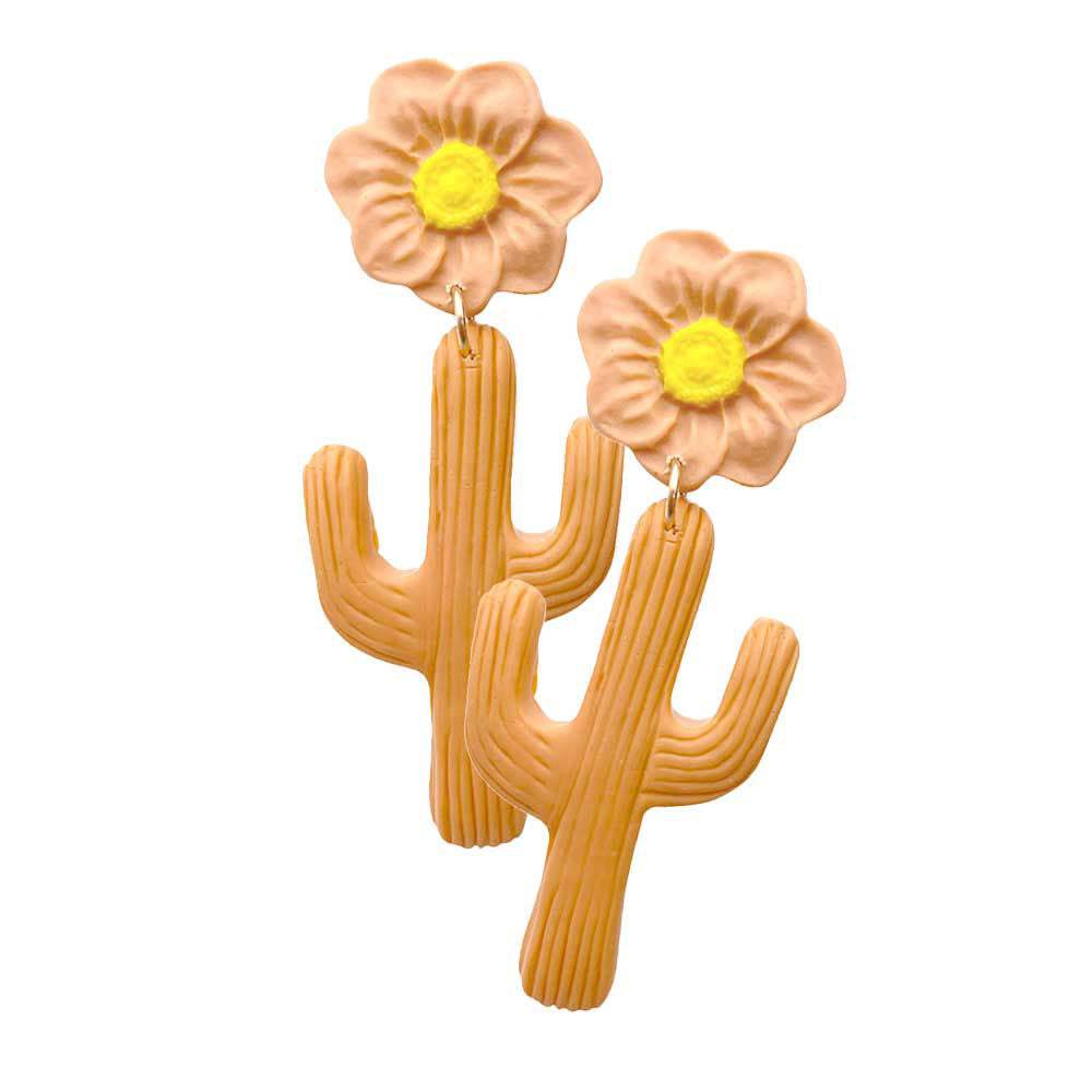 Flower Cactus Polymer Clay Dangle Earrings - Madeline Love - Flyclothing LLC
