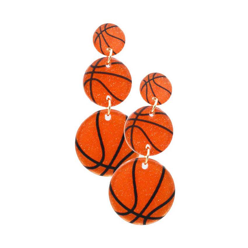 Acetate Basketball Link Earrings - Madeline Love - Flyclothing LLC