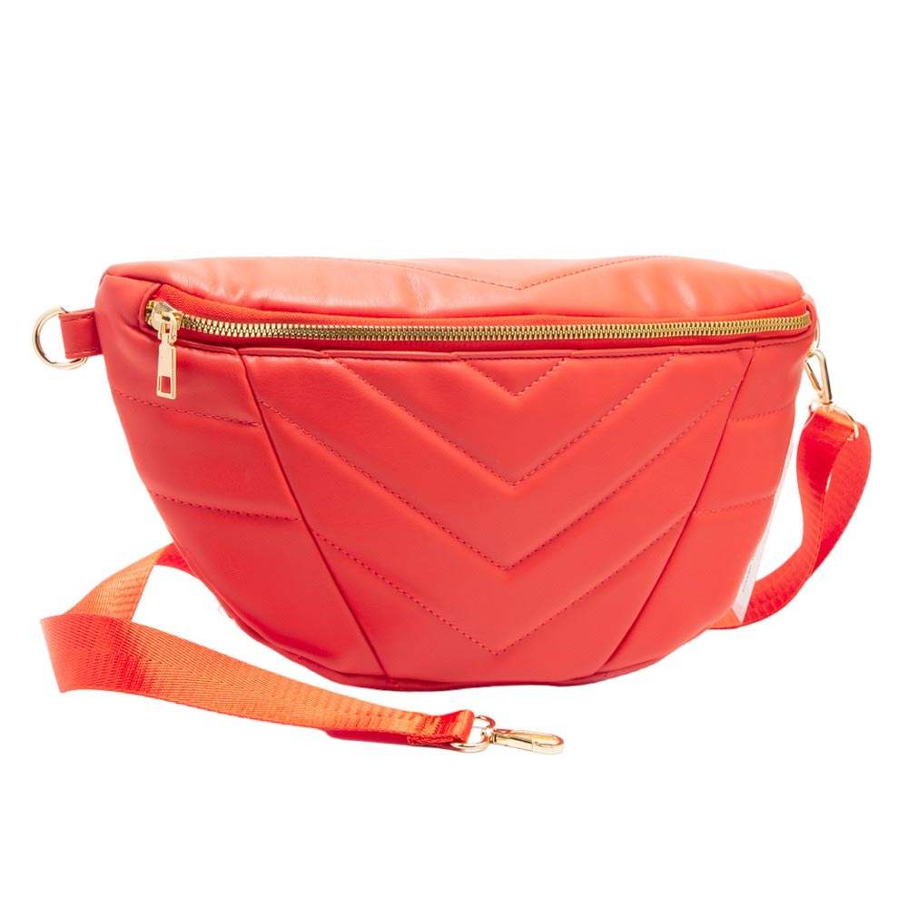 Chevron Patterned Solid Sling Bag - Madeline Love - Flyclothing LLC