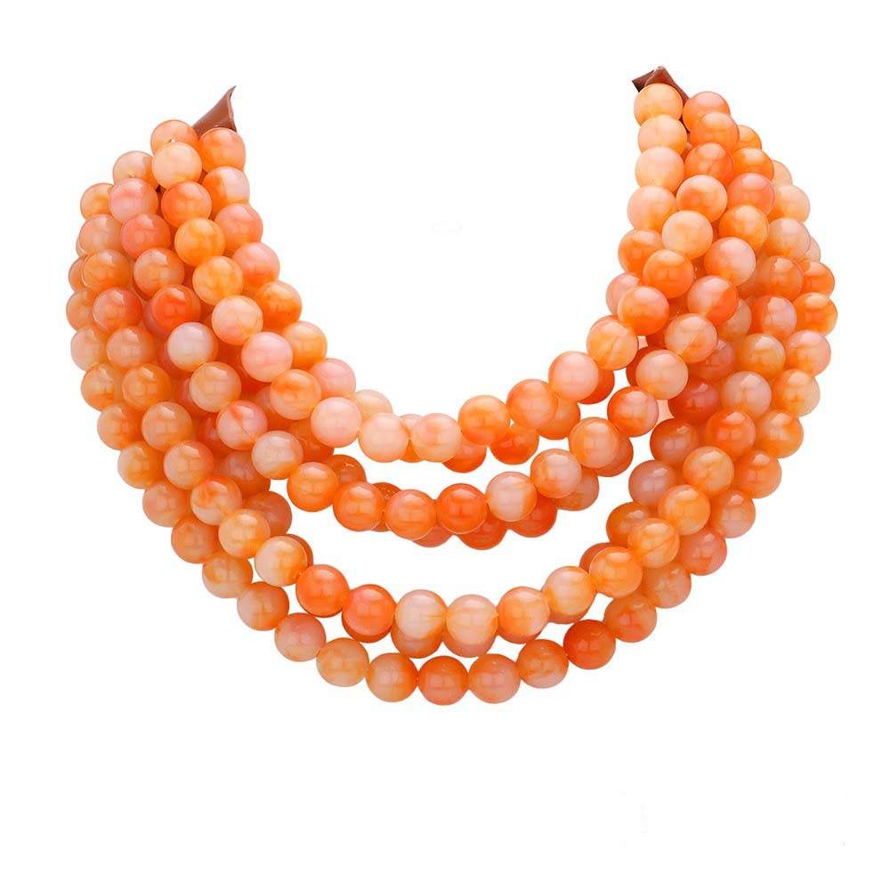 Chunky Multi-Strand Beaded Necklace with Magnetic Clasp - Madeline Love - Flyclothing LLC