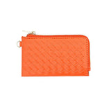 Faux Leather Basket Weave Flat Card Holder Wallet with Wristlet - Madeline Love - Flyclothing LLC