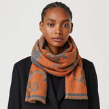 Floral Pattern Fringe Oblong Scarf - Madeline Love - Flyclothing LLC