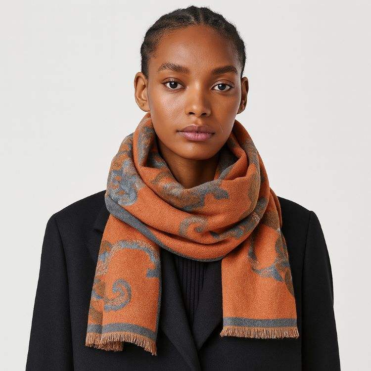 Floral Pattern Fringe Oblong Scarf - Madeline Love - Flyclothing LLC