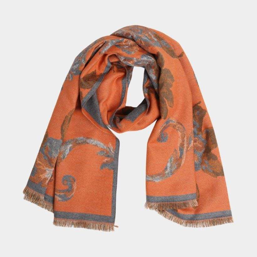 Floral Pattern Fringe Oblong Scarf - Madeline Love - Flyclothing LLC