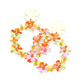 Flower Cluster Open Circle Dangle Earrings - Madeline Love - Flyclothing LLC