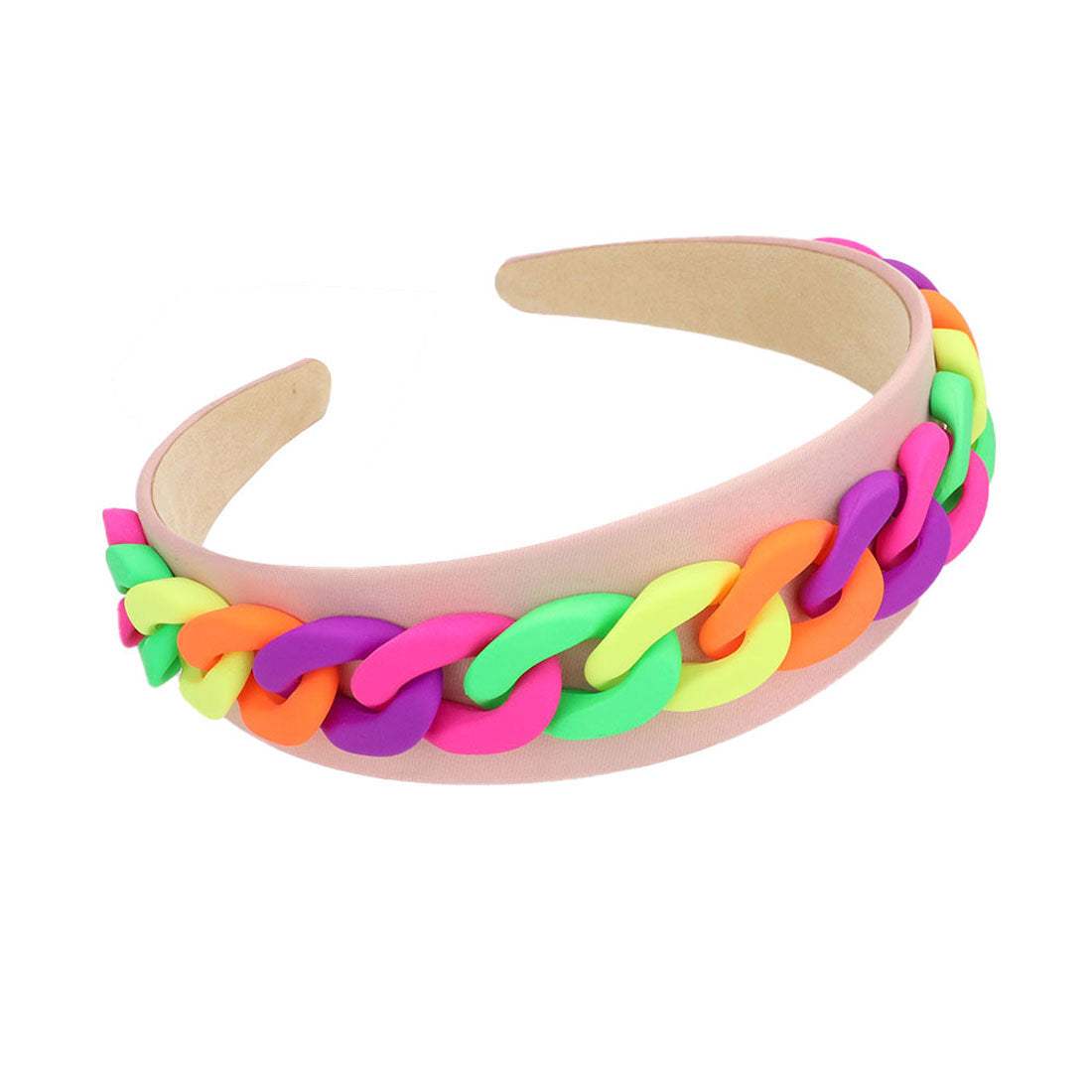 Multi Colored Chain Accented Fabric Headband - Madeline Love - Flyclothing LLC