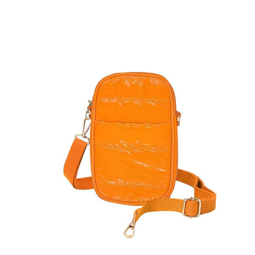 Glossy Puffer Rectangle Crossbody Bag - Madeline Love - Flyclothing LLC
