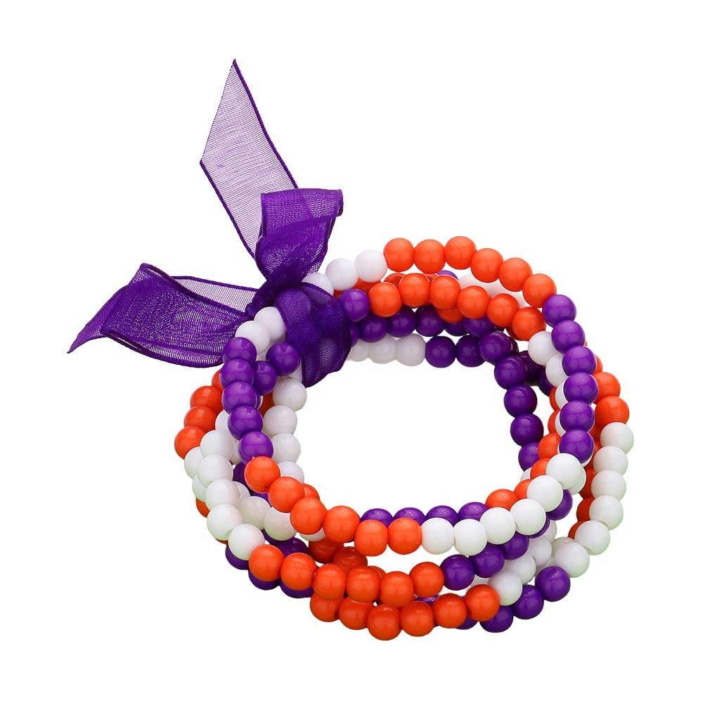 6PCS Game Day Beaded Stretch Bracelets - Madeline Love - Flyclothing LLC