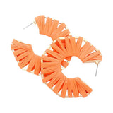 Raffia Wrapped Octagon Hoop Earrings - Madeline Love - Flyclothing LLC