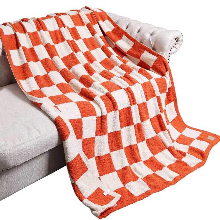 Reversible Checkerboard Patterned Throw Blanket - Madeline Love - Flyclothing LLC