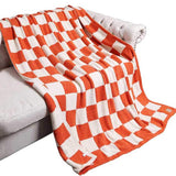 Reversible Checkerboard Patterned Throw Blanket - Madeline Love - Flyclothing LLC