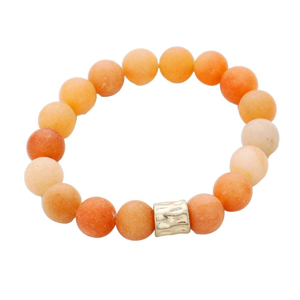 Semi precious stone beaded stretch bracelet - Madeline Love - Flyclothing LLC