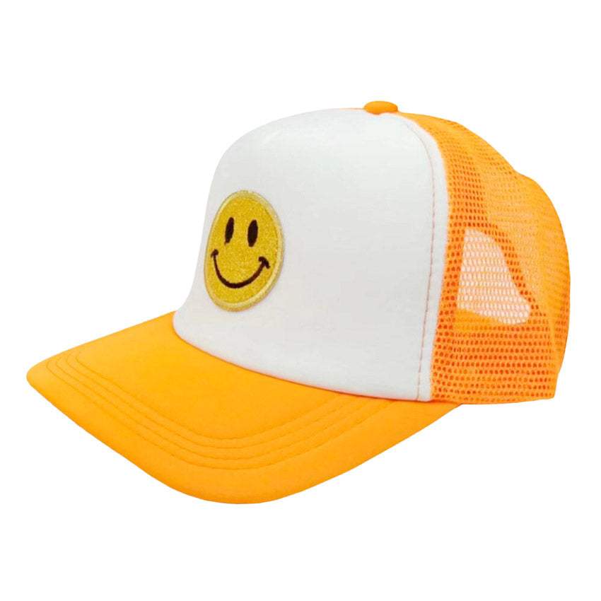Smile Patch Mesh Back Baseball Cap - Madeline Love - Flyclothing LLC