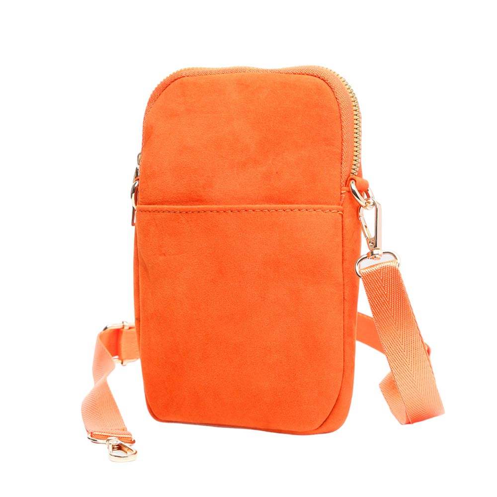 Solid Faux Suede Crossbody Bag - Madeline Love - Flyclothing LLC