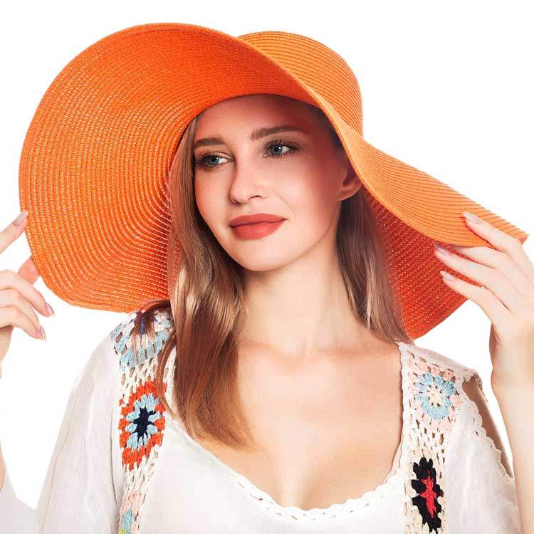Solid Floppy Straw Sun Hat - Madeline Love - Flyclothing LLC