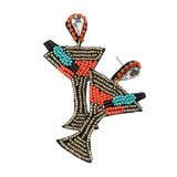Teardrop Stone Seed Bead Cocktail Earrings - Madeline Love - Flyclothing LLC