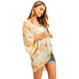 Trendy Tie Dye Cover Up Kimono Poncho - Madeline Love - Flyclothing LLC