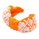 Game Day Seed Beaded Paw Knot Burnout Headband - Madeline Love - Flyclothing LLC