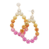 Floral Open Teardrop Ombre Evening Earrings - Madeline Love - Flyclothing LLC